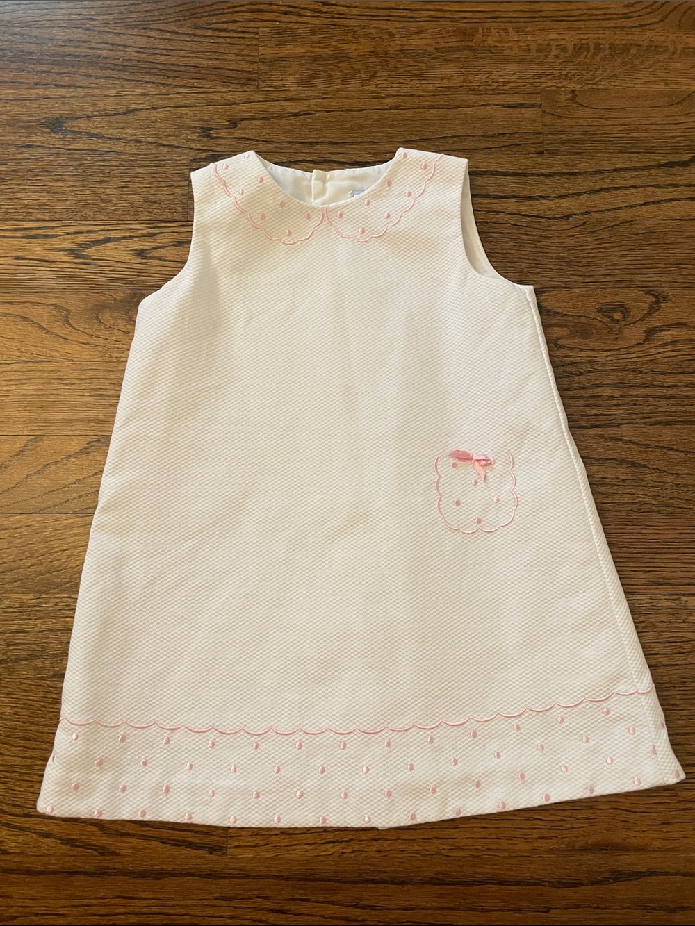 Classic White and Pink Girls' Formal Dress